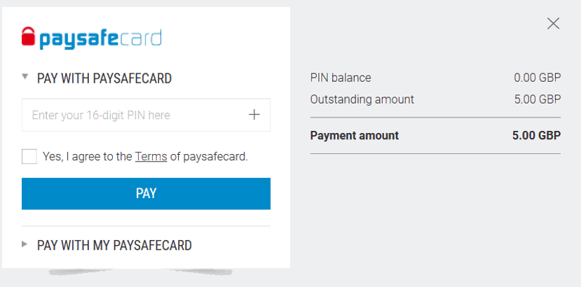 paysafecard deposit to betting site example