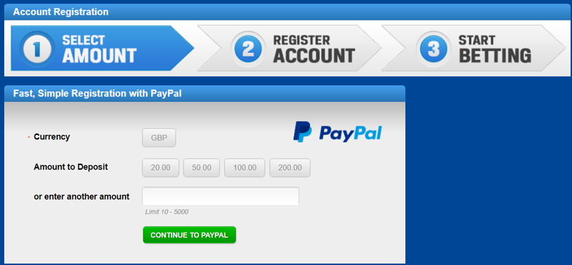 paypal quick registration example