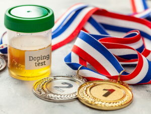 doping urine test with medals