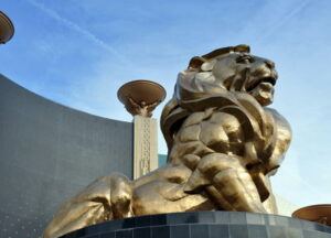 golden lion front entrance mgm grand