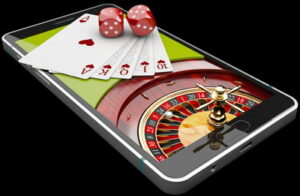 mobile phone with casino graphics