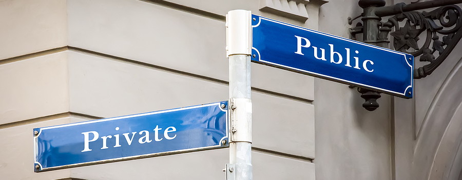 private public street sign