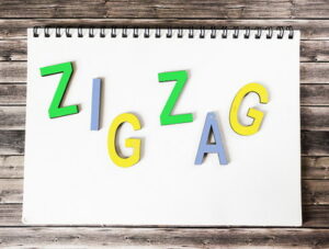 zigzag spelt with letters in a zigzag