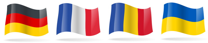 germany france romania ukraine flags