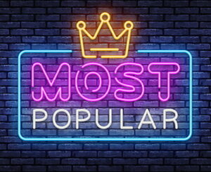 most popular neon lights with crown black brick wall background