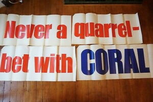Never a quarrel bet with Coral sign London trasnport 1970s