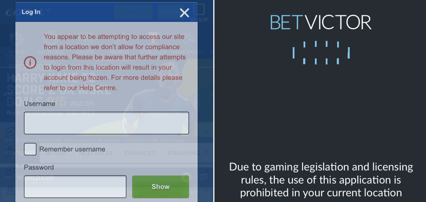 bettin abroad example of restriction