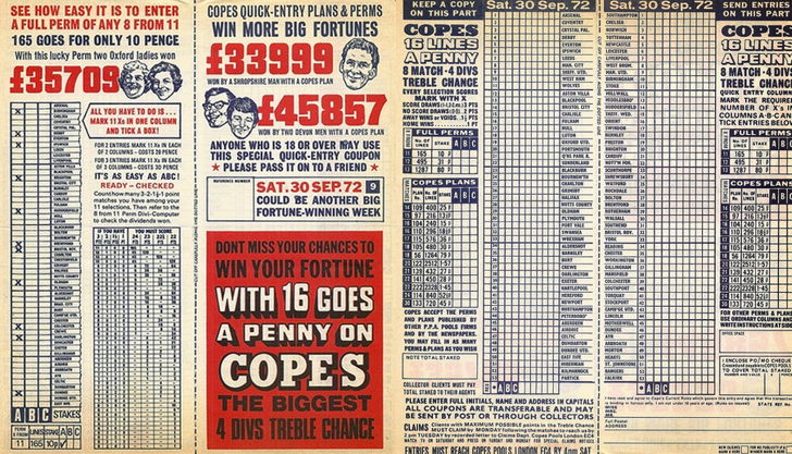 old football pools coupon