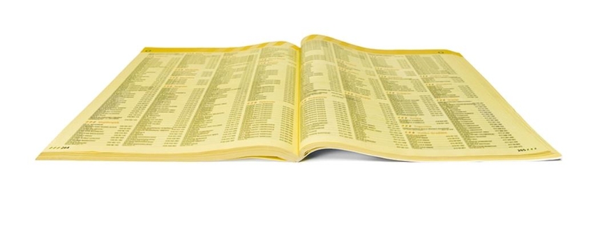 yellow pages open