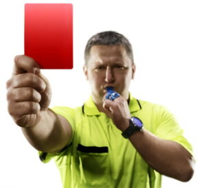 referee showing red card