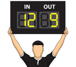 substitute referee holding board