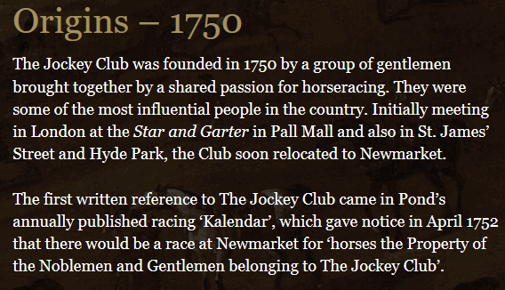 jockey club origins