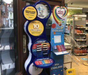 national lottery station in a shop