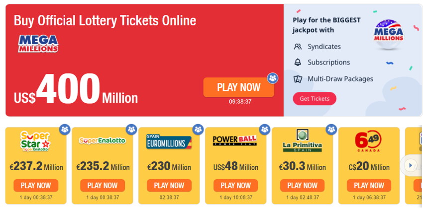 real lottery ticket sites