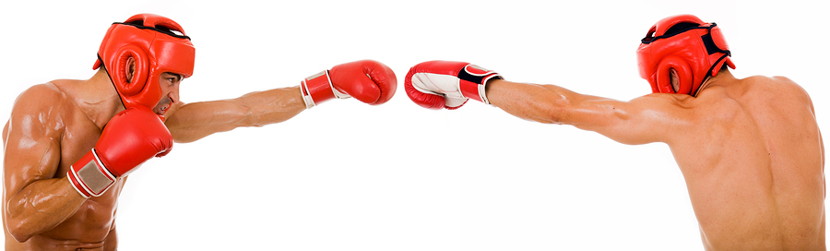 boxing fighter touching golves