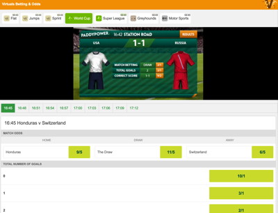 virtual football match betting console