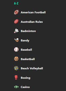 Bet365 Sports List 25