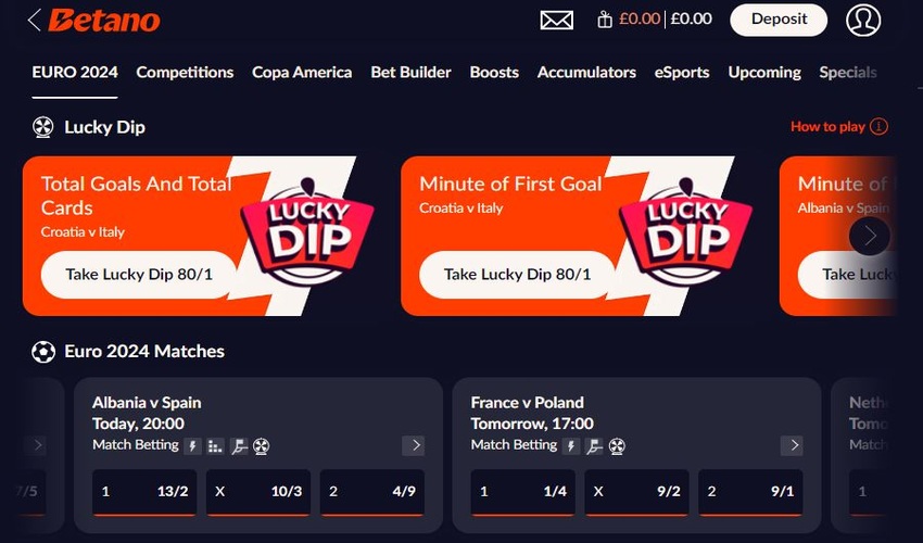 Betano Markets and Odds