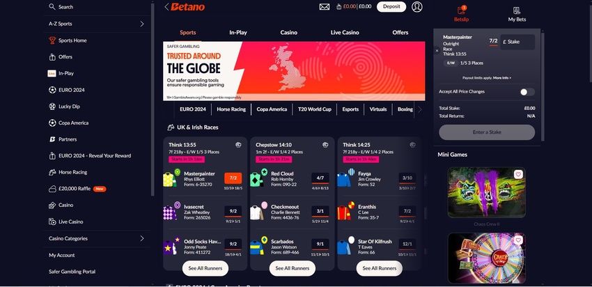 Betano Website and Interface