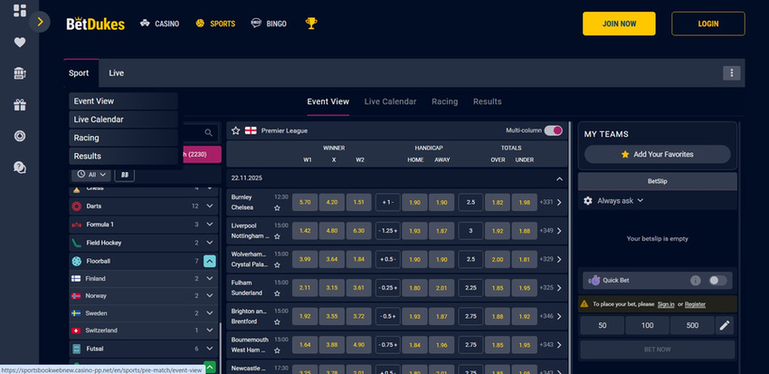 BetDukes Website Usability