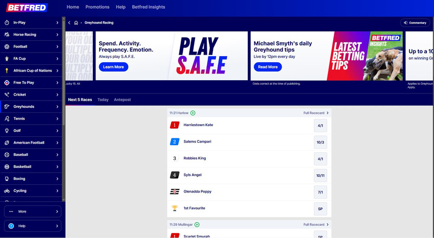 Betfred Sports Markets 2026