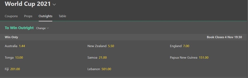 rugby outright betting