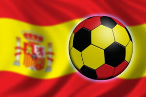 spain flag with football